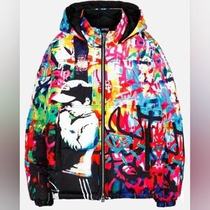 Tango Hotel × Brandalised Praying Boy Men's Winter Puffer Jacket Size Medium